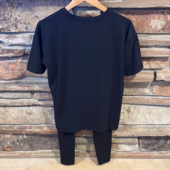 Zenana Black Loungewear Set Leggings and Short Sleeve Tee - Picture 4 of 8